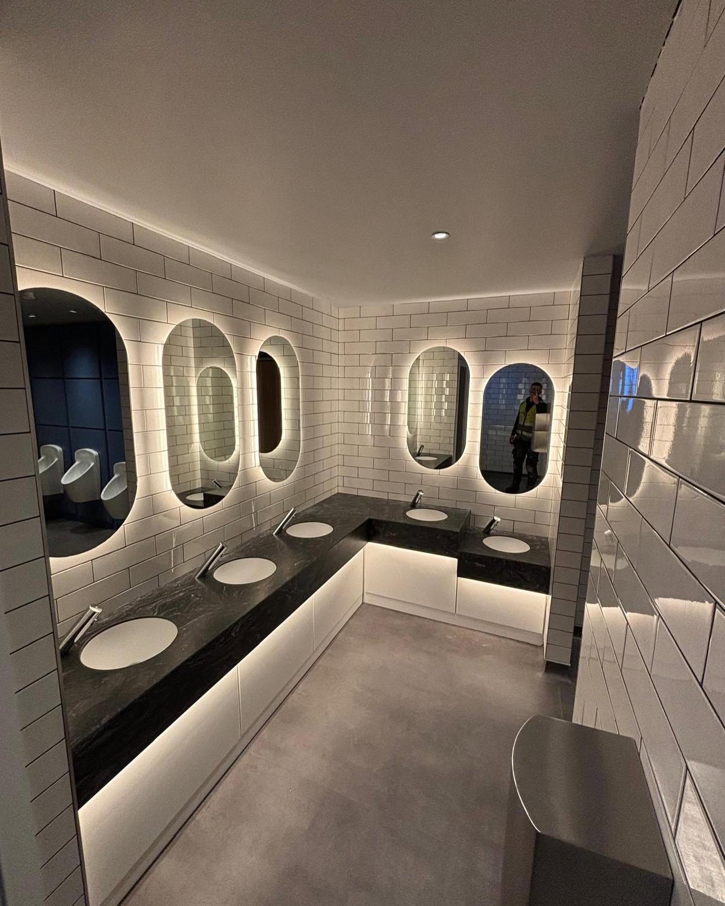 Hollywood Bowl Dundee finished washroom installation