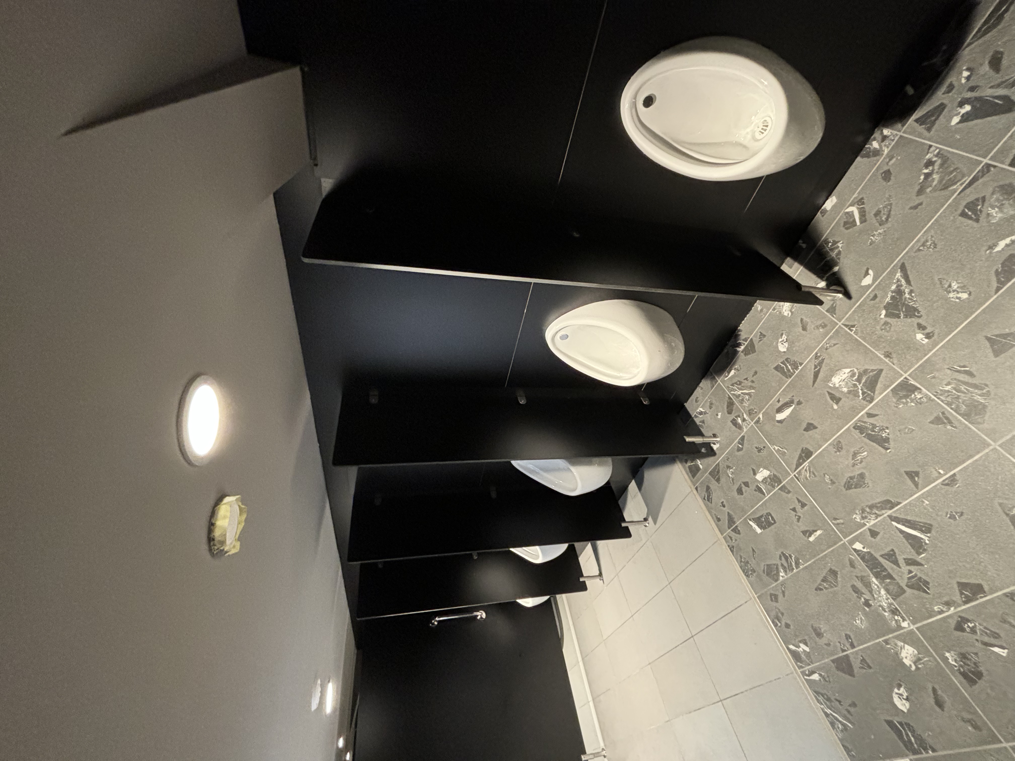 Completed male toilets at the Rotherham cinema