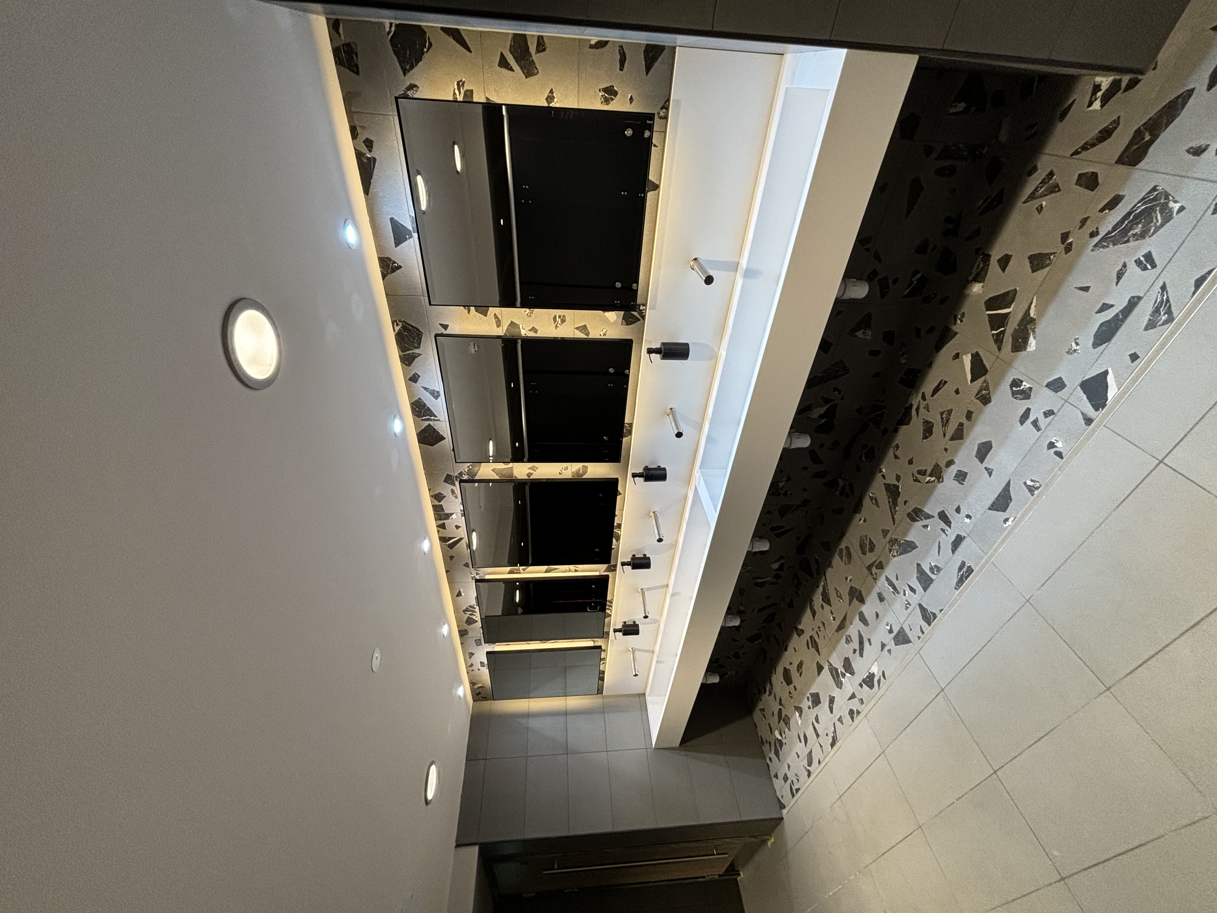 Completed washbasin installation at the Rotherham cinema
