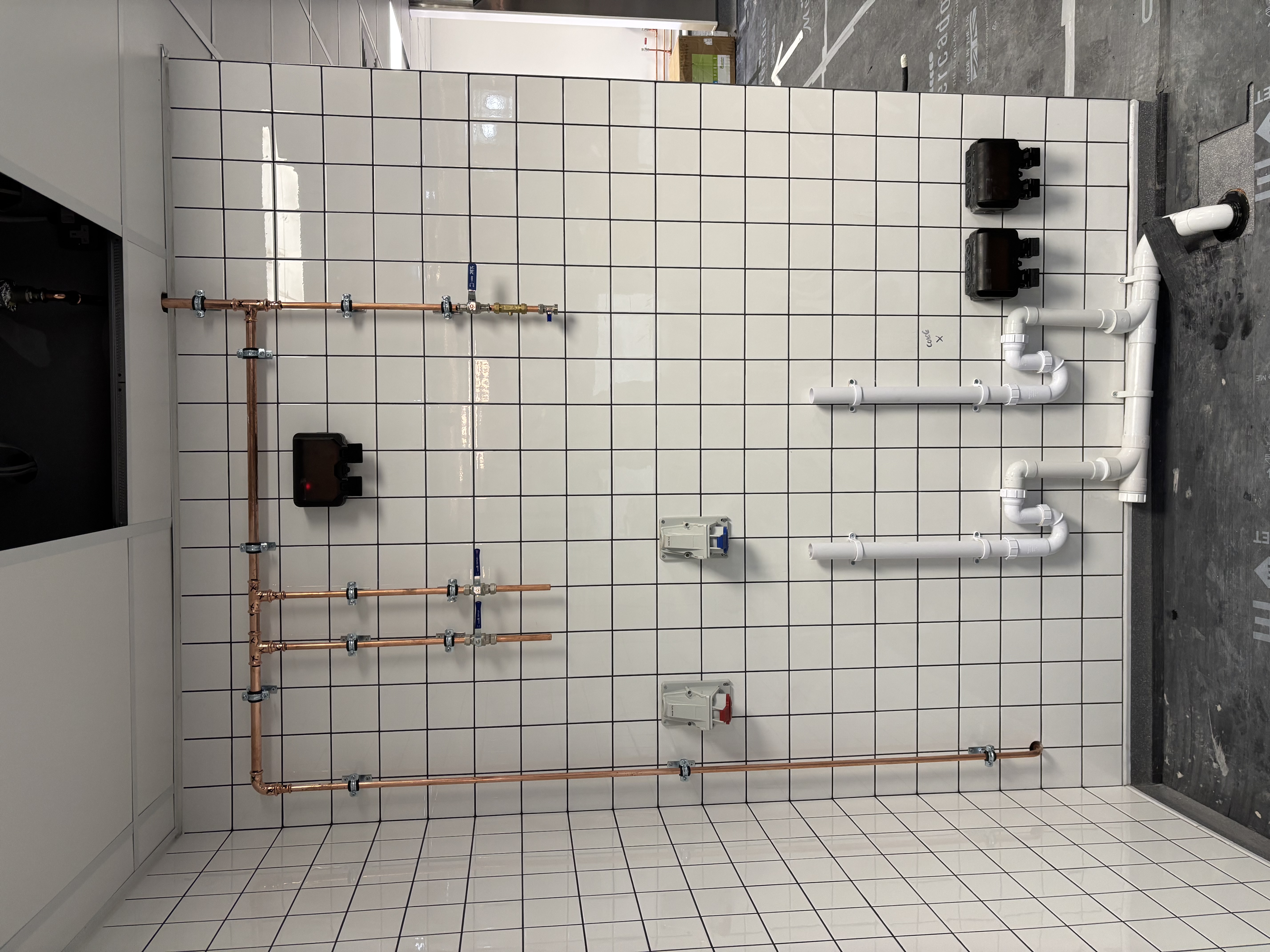 Sink and equipment service connections at Burger King Poole